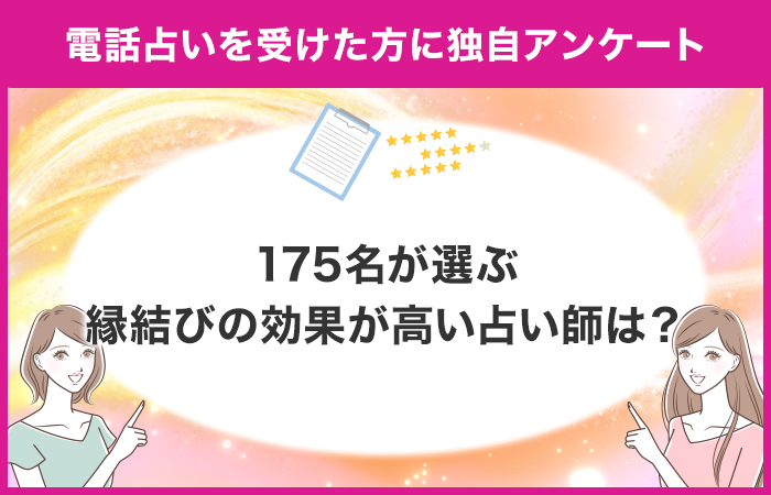 電話占いで縁結び関連の占いを受けた方のアンケート！175名が選ぶおすすめ占い師は？