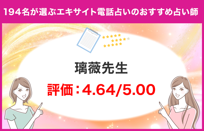 結論：ユーザーが選ぶエキサイト電話占いでおすすめの先生は『璃薇先生』