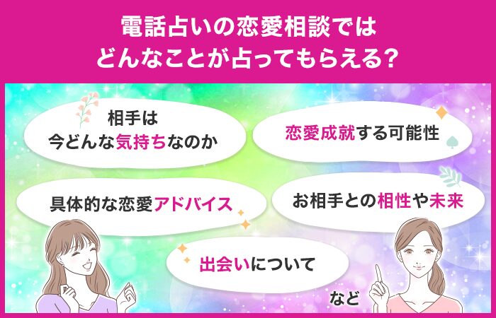 電話占いの恋愛相談ではどんなことが占ってもらえる？