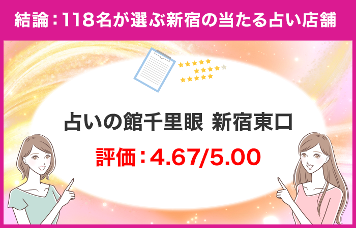 結論：ユーザーが選ぶ新宿でおすすめの占い館は？