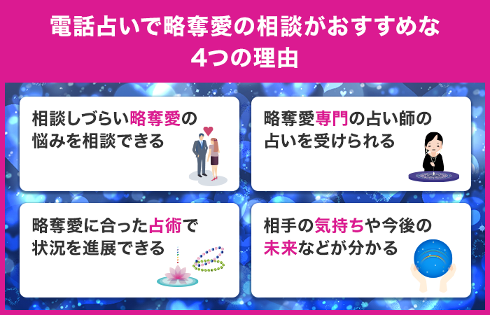 電話占いで略奪愛の相談がおすすめな4つの理由