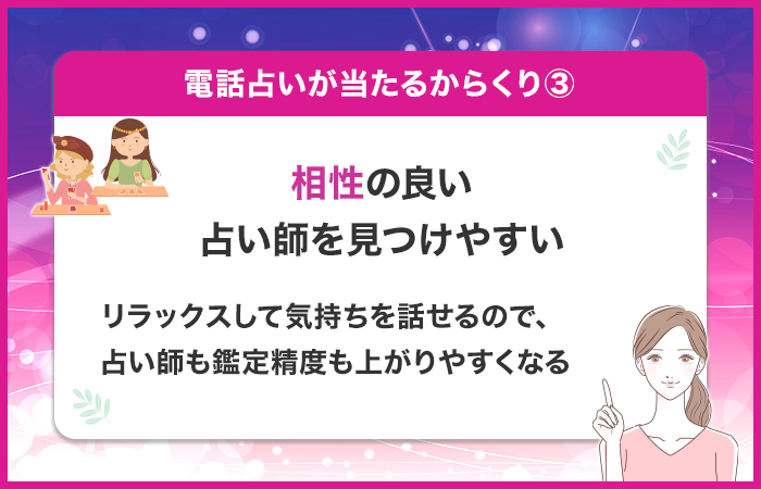 相性の良い占い師を見つけやすい