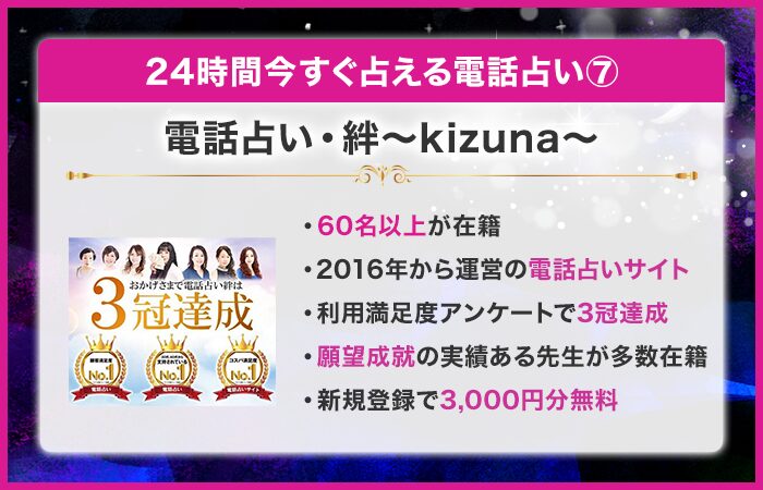 24時間今すぐ占える電話占い第7位：電話占い絆