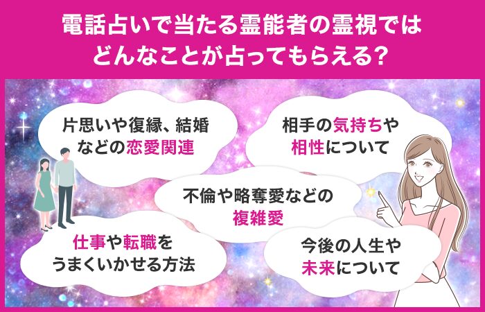 電話占いで当たる霊能者の霊視ではどんなことが占ってもらえる？