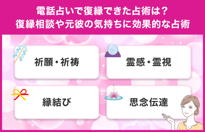 電話占いで復縁できた占術は？復縁相談や元彼の気持ちに効果的な占術